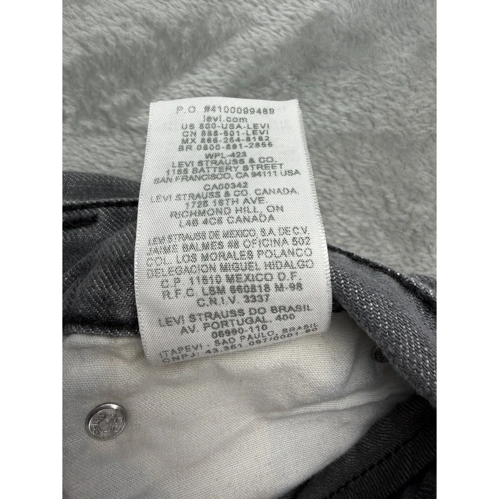 Levis 511 Jeans Mens 34x34 Gray Slim‎ Straight Med Wash (32x30 Altered/Hemmed)